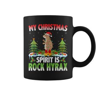 Rock Hyrax Wearing Santa Hat Christmas Spirit Rock Hyrax Coffee Mug | Mazezy
