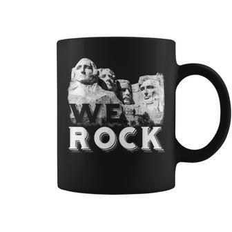 We Rock Mount Rushmore Presidents Sculpture Coffee Mug | Mazezy