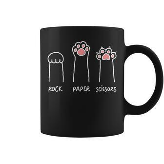 Rock Paper Scissors Cat Paws Cute Paw Kitten Paw Funny Cat Coffee Mug - Seseable