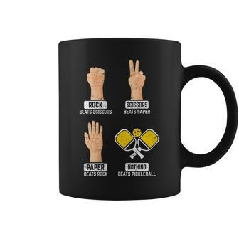 Rock Paper Scissors Nothing Beats Pickleball Player Lover Coffee Mug | Mazezy