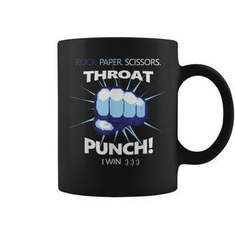 Rock Paper Scissors Throat Punch I Win Cool Coffee Mug | Mazezy