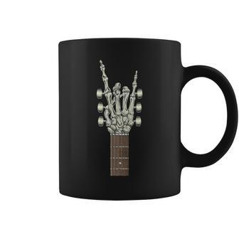 Rock On Skeleton Hand Guitar Rock & Roll Rock Band Coffee Mug | Mazezy