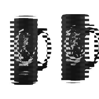 Rock On Skeleton Moon Rock And Roll Halloween Coffee Mug - Seseable