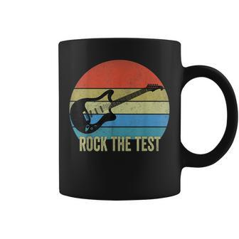 Rock The Test Guitar Vintage Funny Testing Day Teacher Coffee Mug - Thegiftio UK
