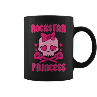 Rockstar Princess Heavy Metal Pirate Skull Pink Coffee Mug | Mazezy