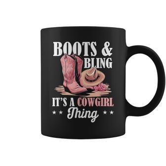 Rodeo Western Country Southern Cowgirl Hat Boots & Bling Coffee Mug