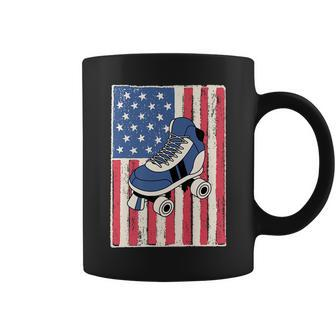 Roller Skate For Men Gift Skating American Flag Patriotic Patriotic Funny Gifts Coffee Mug | Mazezy