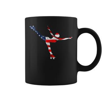 Roller Skating Sport Usa Retro American Flag 4Th Of July Usa Funny Gifts Coffee Mug | Mazezy