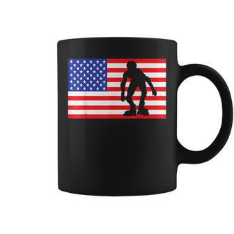 Roller Skating Usa American Flag Skater Skate 4Th Of July Usa Funny Gifts Coffee Mug | Mazezy