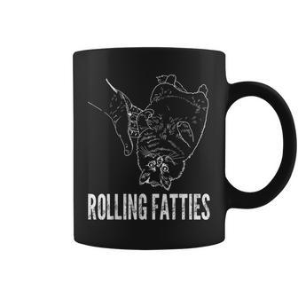 Rollin Fatties Funny Fat Kitty Cat Coffee Mug | Mazezy