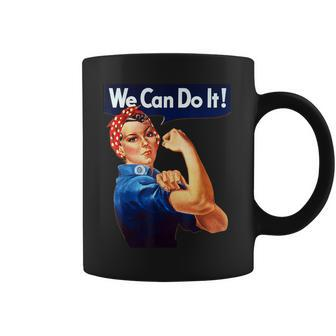 Rosie The Riveter Poster We Can Do It Feminist Retro Coffee Mug - Seseable