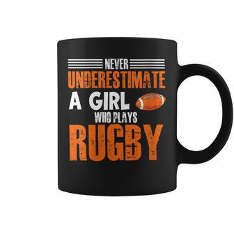 Rugby Girl Meme Never Underestimate A Girl Who Plays Rugby Coffee Mug | Mazezy