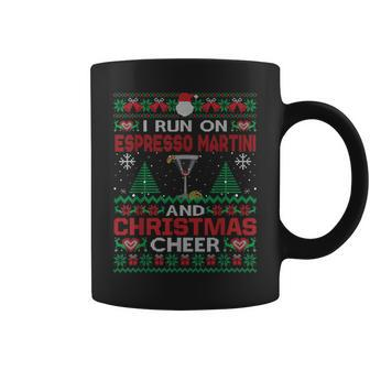 I Run On Espresso Martini And Christmas Cheer Ugly Sweater Coffee Mug | Mazezy UK