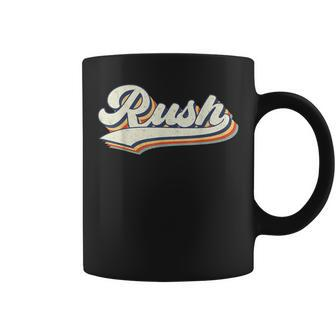 Rush Name Personalized Vintage Retro Rush Sport Name Coffee Mug | Mazezy