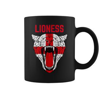 Women's England's Football Lioness English Flag Coffee Mug - Seseable