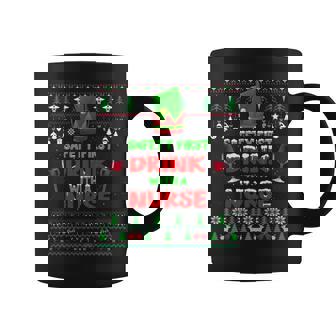 Safety First Drink With A Nurse Ugly Christmas Sweater Coffee Mug | Mazezy