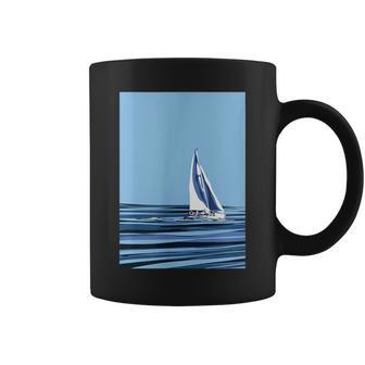 Sailboat With Background Coffee Mug | Mazezy