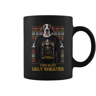 Saint St Bernard Mom Dad Dog Ugly Christmas Sweater Coffee Mug | Seseable CA