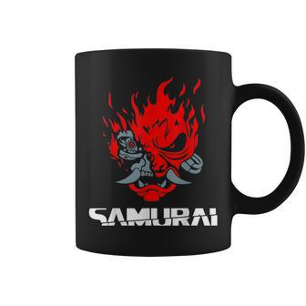 Samurai Japanese Demon Mask Edge Cyber Runners Punk Coffee Mug - Seseable
