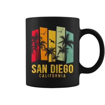 San Diego California Retro Surf Beach Lover Men Women Coffee Mug | Mazezy