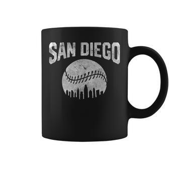 San Diego City California Baseball Skyline Vintage Souvenir California Gifts And Merchandise Funny Gifts Coffee Mug | Mazezy