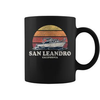 San Leandro Ca Vintage Boating 70S Retro Boat Coffee Mug | Mazezy