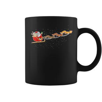 Santa Claus Squirrels Pulling Sleigh Christmas Coffee Mug | Mazezy