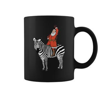 Santa Clause On A Zebra Ugly Christmas Sweater Coffee Mug | Mazezy