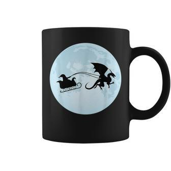 Santa Dragon Sleigh Ride Christmas Coffee Mug | Mazezy