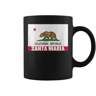 Santa Maria California Distressed Ca Republic Flag Coffee Mug | Mazezy