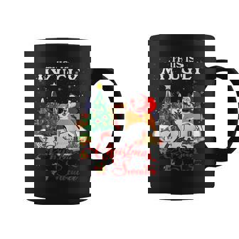 Santa Riding Akita This Is My Ugly Christmas Sweater Coffee Mug - Monsterry