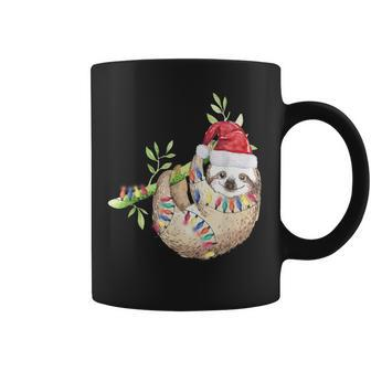 Santa Sloth Christmas Lights Sloth Lover Sloth Coffee Mug - Thegiftio UK