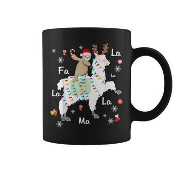 Santa Sloth Riding Llama Reindeer Christmas Coffee Mug - Thegiftio UK