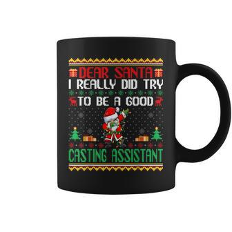 Santa Try To Be A Good Casting Assistant Christmas Coffee Mug | Mazezy