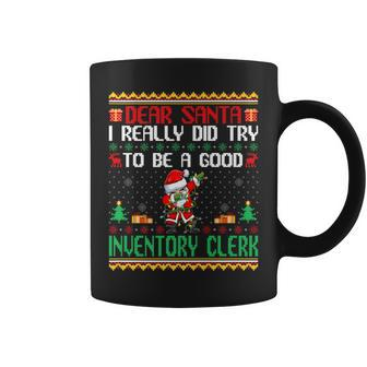Santa Try To Be A Good Inventory Clerk Christmas Coffee Mug | Mazezy