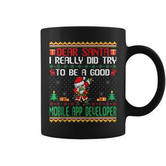 Santa Try To Be A Good Mobile App Developer Christmas Coffee Mug | Mazezy DE