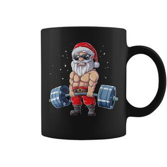 Santa Weightlifting Christmas Fitness Gym Deadlift Xmas Coffee Mug - Seseable