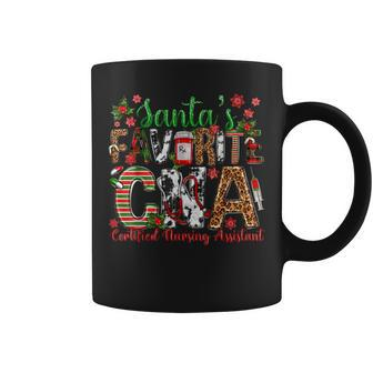 Santa's Favorite Cna Certified Nursing Assistant Christmas Coffee Mug - Seseable