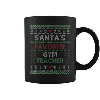 Santa's Favorite Gym Teacher Ugly Sweater Christmas Coffee Mug - Seseable