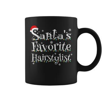 Santas Favorite Hairstylist Xmas Lights Costume For Barber Coffee Mug | Mazezy CA