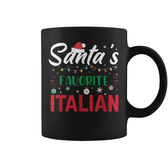 Santas Favorite Italian Clothing Holiday Gifts Christmas Coffee Mug | Mazezy