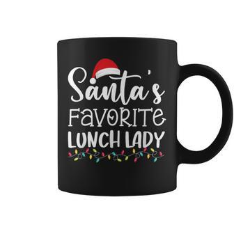 Santa's Favorite Lunch Lady Ugly Sweater Christmas Coffee Mug - Seseable
