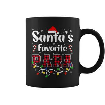 Santa's Favorite Para Christmas Paraprofessional Santa Hat Coffee Mug - Monsterry UK