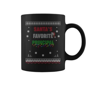 Santa's Favorite Principal Ugly Sweater Christmas Coffee Mug - Monsterry