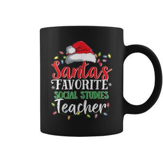 Santas Favorite Social Studies Teacher Christmas Funny Gift Gifts For Teacher Funny Gifts Coffee Mug | Mazezy