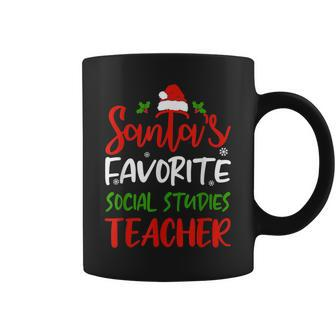 Santas Favorite Social Studies Teacher Funny Christmas Gifts For Teacher Funny Gifts Coffee Mug | Mazezy