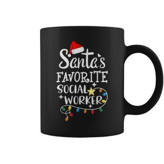 Santa's Favorite Social Worker Christmas School Social Work Coffee Mug - Seseable