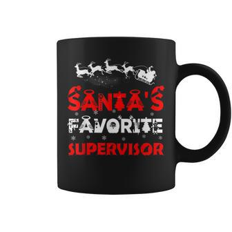 Santas Favorite Supervisor Funny Job Xmas Gifts Coffee Mug | Mazezy