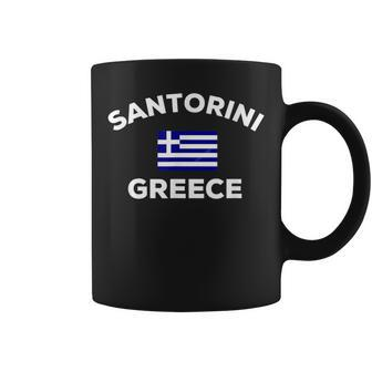 Santorini Greece Greek Flag Tourist Souvenir Coffee Mug - Thegiftio UK