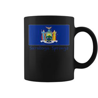 Saratoga Springs New York Usa Flag Souvenir Coffee Mug | Mazezy